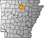 Map showing Stone County's location within the state of Arkansas.